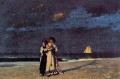 Promenade sur la plage réalisme peintre Winslow Homer